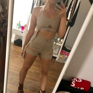 Tiger Mist Tan Matching Shorts & Tank Top Set